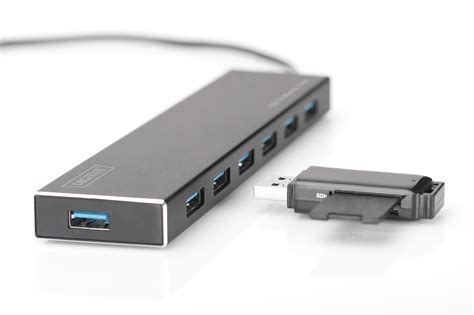 Digitus USB 3 0 Hub 7 Port Incl 5V 3 5A Power Supply Aluminium