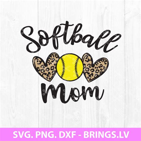 Clip Art And Image Files Png Silhouette Dxf Leopard Softball Mom Svg  Baseball Mom Cut File