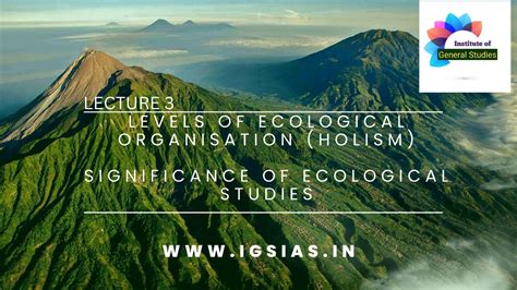 Lecture Levels Of Ecological Organisation Holism Significance Of