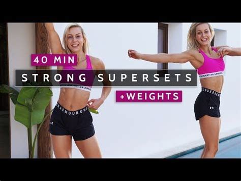 40 MIN STRONG SUPERSETS Strength HIIT Weights Barbell Or