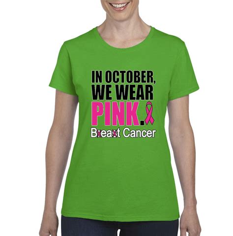 In October We Wear Pink Breast Cancer Awareness Womens Etsy