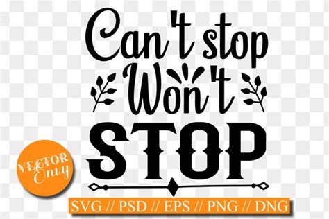 Can T Stop Won T Stop Svg Workout Quotes Svg Etsy