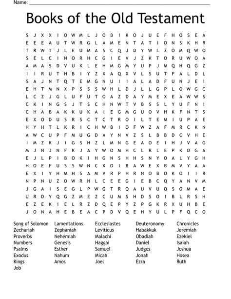 Books Of The Old Testament Word Search Wordmint