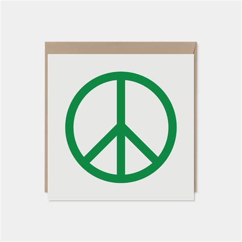 Green Peace Sign Card Square Peace Michaels