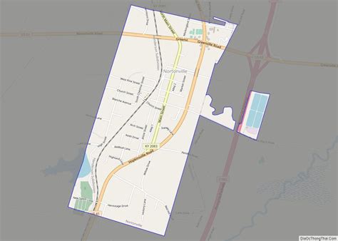 Map of Nortonville city, Kentucky