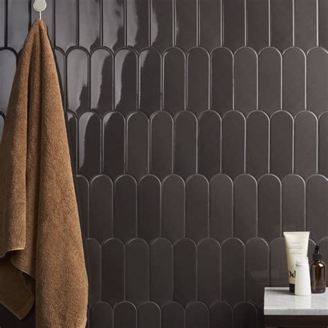 Parry Charcoal X Glossy Ceramic Tile Tilebar