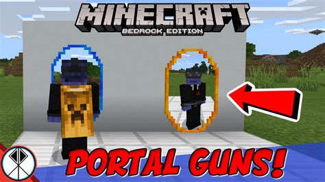 Minecraft Portal Gun Addon Mcpe Win10 Bedrock Youtube