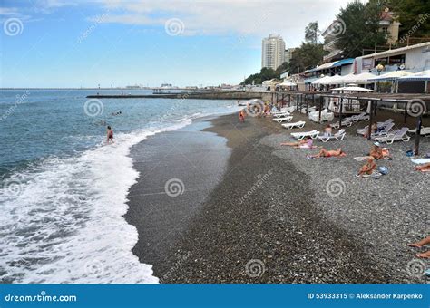 View Of The Beach In The Sochi Russia Editorial Image Image Of