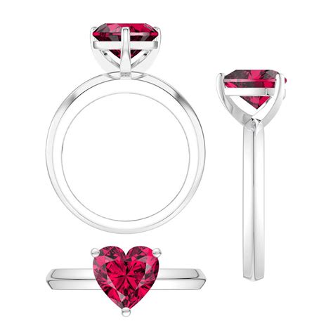 Unity 2ct Heart Ruby Solitaire 18ct White Gold Promise Ring Jian London