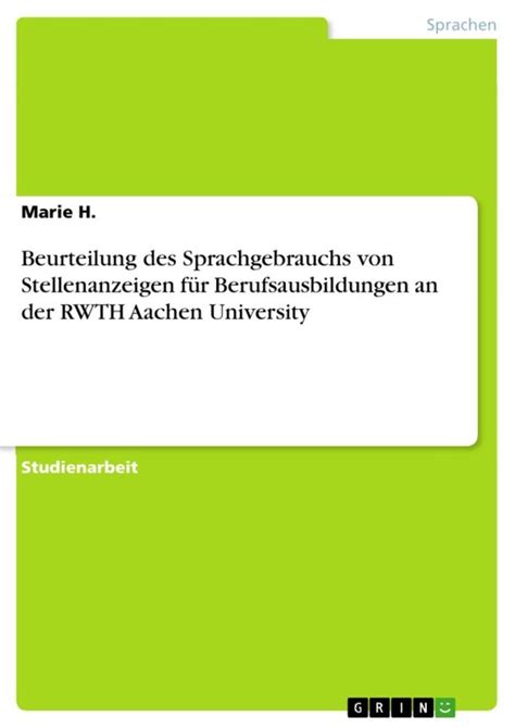 Beurteilung des Sprachgebrauchs von Stellenanzeigen für