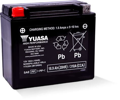 Yuasa Mp Akku YTX20H BS 12V 18 9Ah 175x87x155 CCA 310A Suomenakut