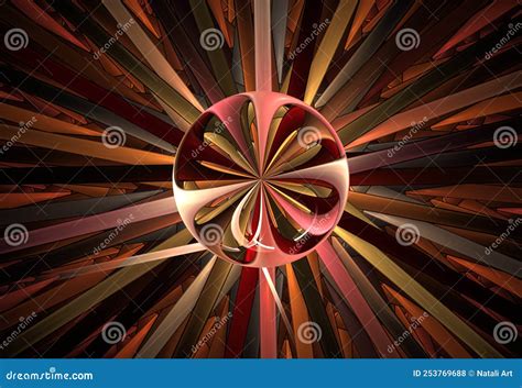 Abstract Fractals Delicate Light Glass Bubble Stock Illustration