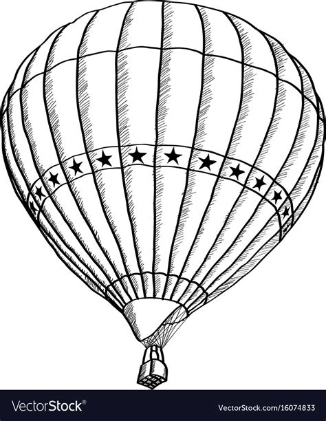 Doodle Hot Air Balloon Sketch Up Line Eps 10 Vector Image