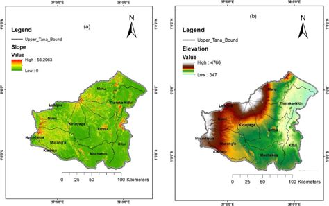 A Map Of Slope And B Elevation Meters Above Sea Level Of The