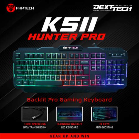 Fantech K Hunter Pro Rainbow Backlit Membrane Gaming Keyboard