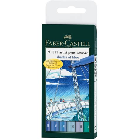 Feutre Pitt Artist Pen Bo Te De Nuances De Bleu Faber Castell