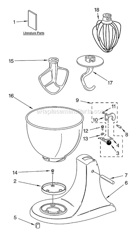 Kitchenaid K45sswh Parts List And Diagram