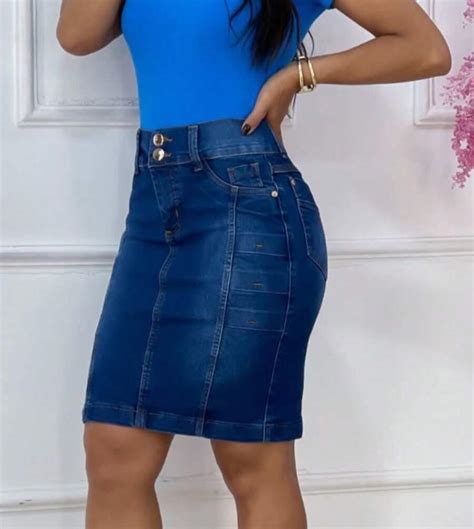 Saia Jeans Secret Ria Evang Lica Shein Brasil