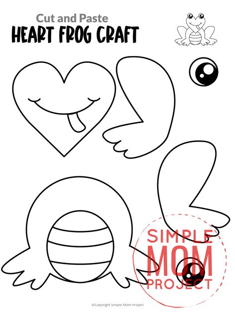 Printable Heart Frog Craft Template – Simple Mom Project