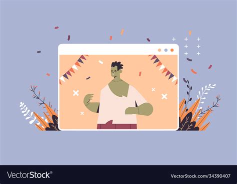 Man in zombie costume celebrating happy halloween Vector Image