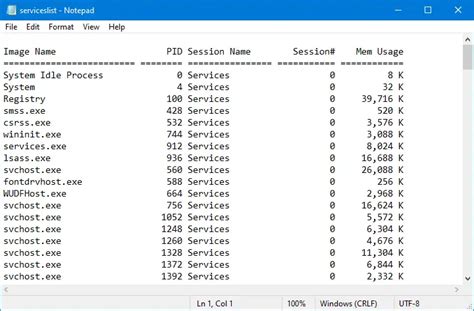 How To Export A Text File List Of Running Processes In Windows