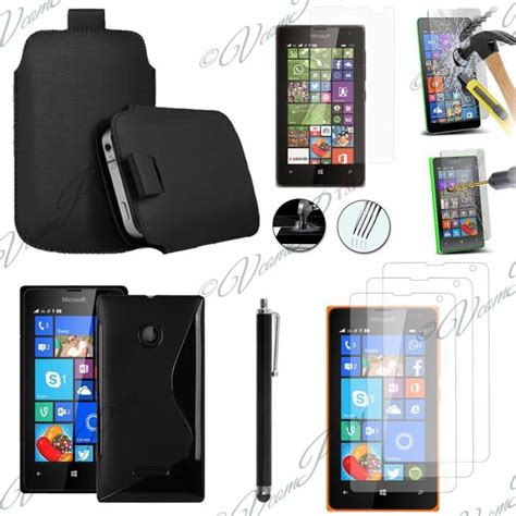 Pour Microsoft Nokia Lumia 435 435 Dual SIM NOIR Lot Coque Etui