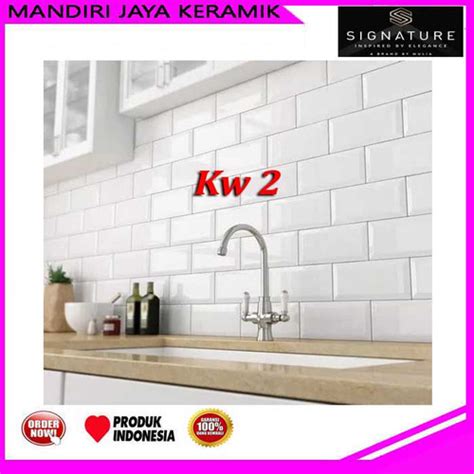 Jual Keramik Subway BEVEL Mulia Signature BEVEL Glossy WHITE 7 5x15 Kw2