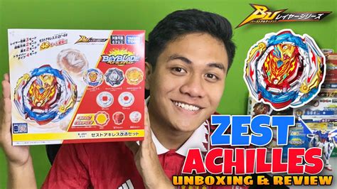 48 Combination Zest Achilles Customize Set Beyblade Burst Unboxing And Review Youtube