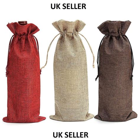 Hessian Material Wine Bottle Gift Bags Fits A Ml Bottle Of Wine We