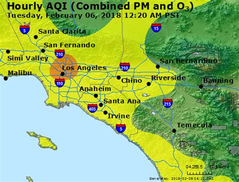 Air Pollution In Los Angeles Map United States Map