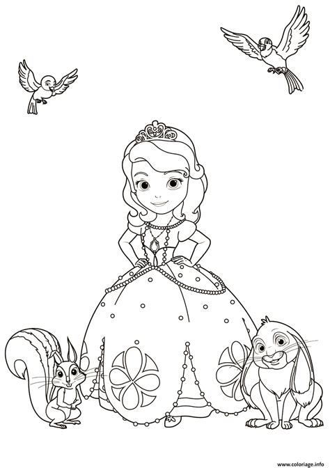 Coloriage Princesse Sofia Avec Les Animaux Dessin Princesse Sofia