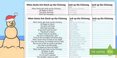 Santa Stuck In The Chimney Handwriting Activity F