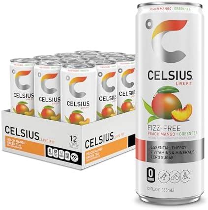 Amazon CELSIUS Peach Mango Green Tea Functional Essential Energy