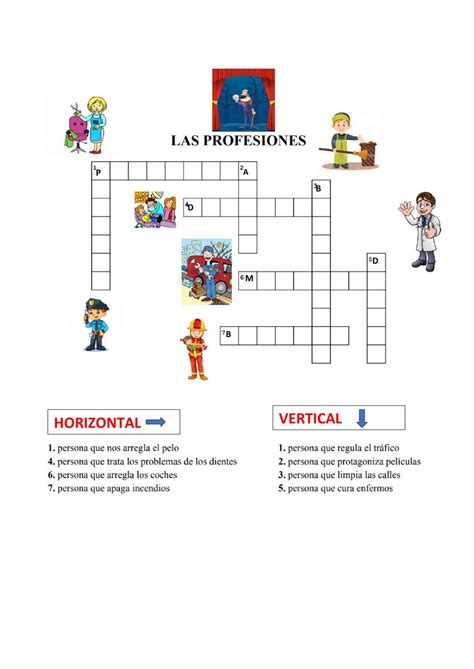 A Crossword Puzzle With The Words Los Propensiones And Pictures On It