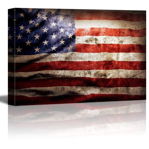 Wall26 Canvas Prints Wall Art Closeup Of Grunge American Flag Vintage