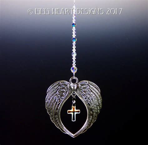 Large Angel Wings Suncatcher Car Charm Swarovski Crystal Etsy