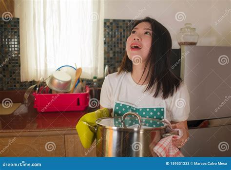 Asian Home Cook Girl Lifestyle Portrait Young Happy And Beautiful