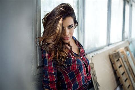 Portrait Of Natural Brunette Woman Stock Photo Image Of Beautiful Cute 134145738