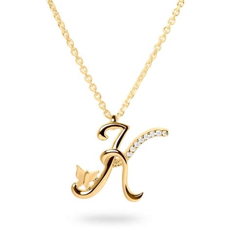 Diamond Letter K Necklace Gold K Necklace Letter K Necklace Gold