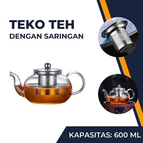 Jual Teko Pitcher Teh Chinese Teapot Maker Kaca Dengan Saringan Filter