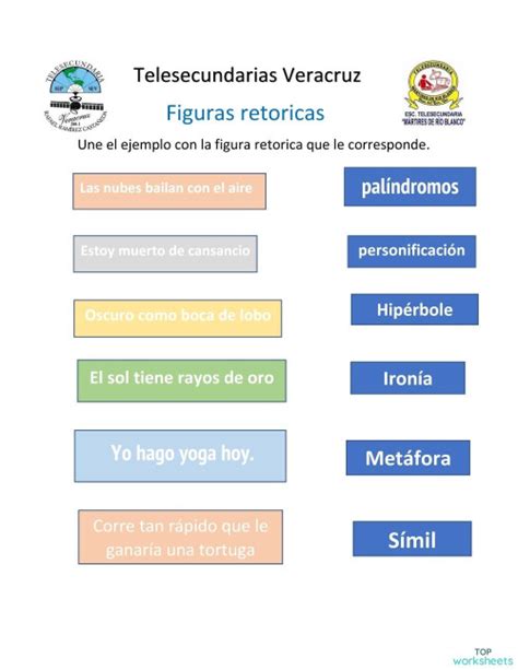 Figuras Retoricas Ficha Interactiva Topworksheets