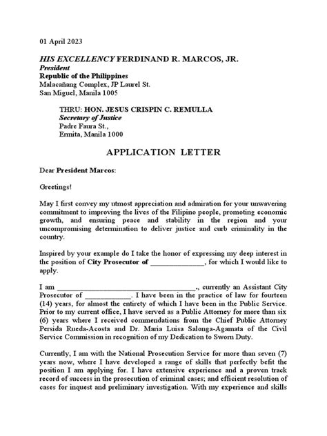 Sample Application Letter For Chief Prosecutor Pdf Prosecutor Justice