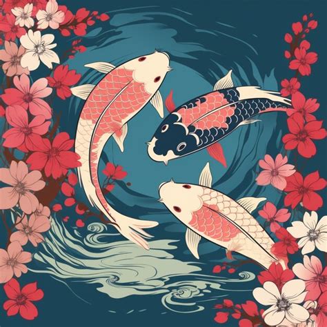 Premium Ai Image There Are Two Koi Fish Swimming In A Pond Of Water