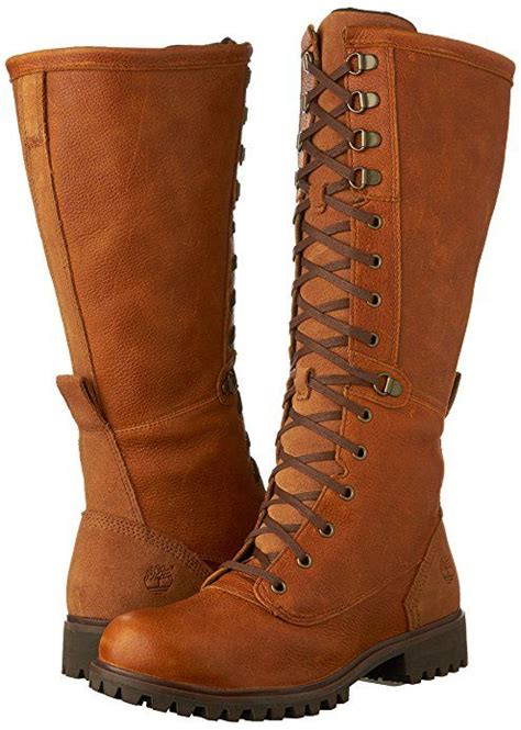 Timberland Womens Wheelwright Tall Lace Waterproof Knee High Bootdark Sudan Br Waterproof