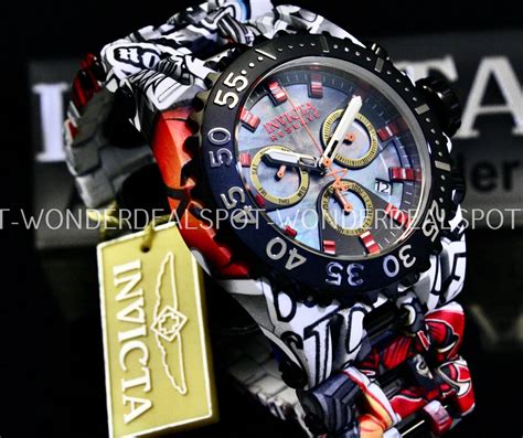 NEW Invicta 50MM RESERVE CHAOS GRAFFITI SWISS Chrono Black MOP