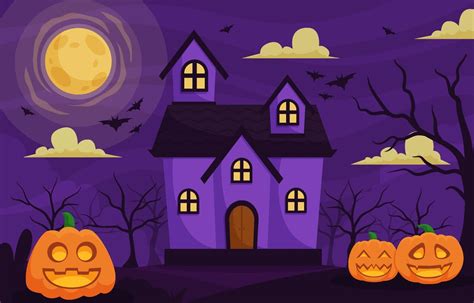 Haunted House Background Concept Flat 10912972 Vector Art at Vecteezy