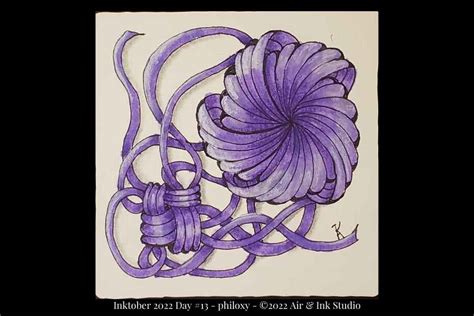 Zentangle Inktober Tangles Day 13 PHILOXY Air Ink Studio