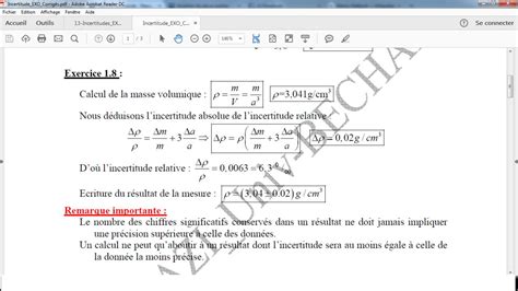 exercices corrigés mesures et incertitudes