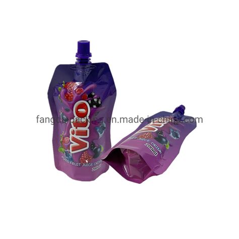 Custom Laminated Printing Juice Liquid Packaging Stand Up Spout Pouch