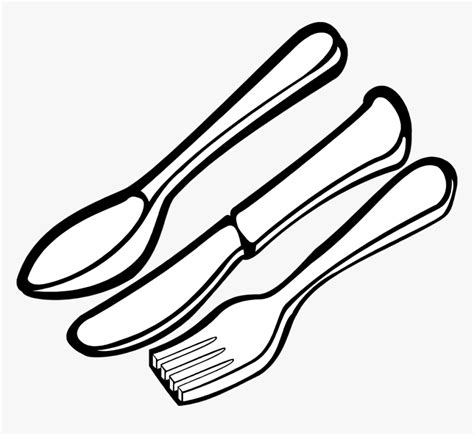 Utensils Clipart Black And White Cars